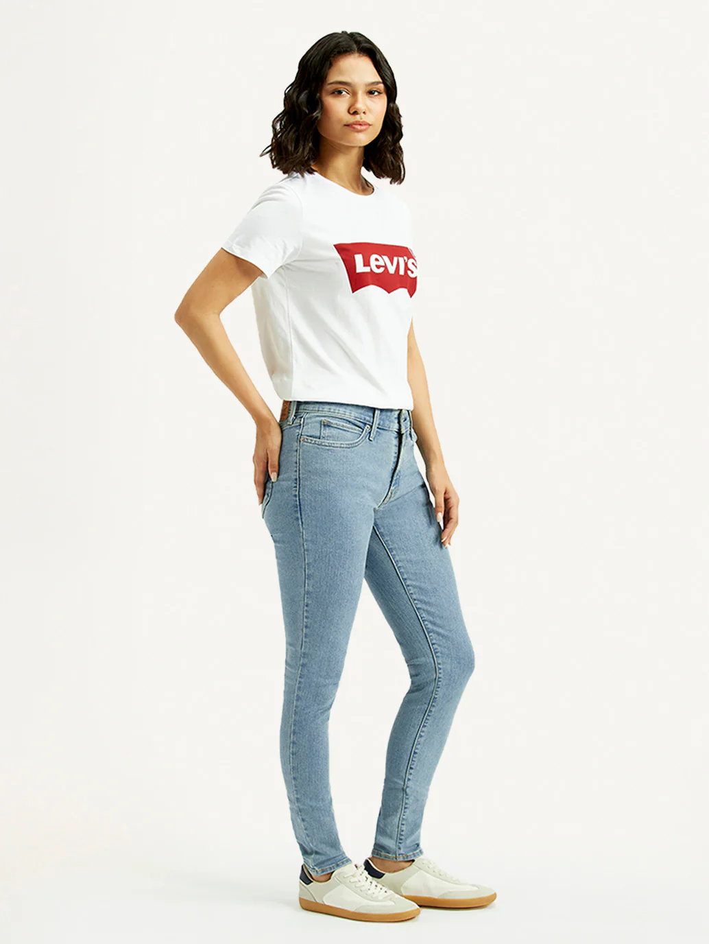 Women's 711 Light Blue Skinny Fit Mid Rise Jeans - Image 4