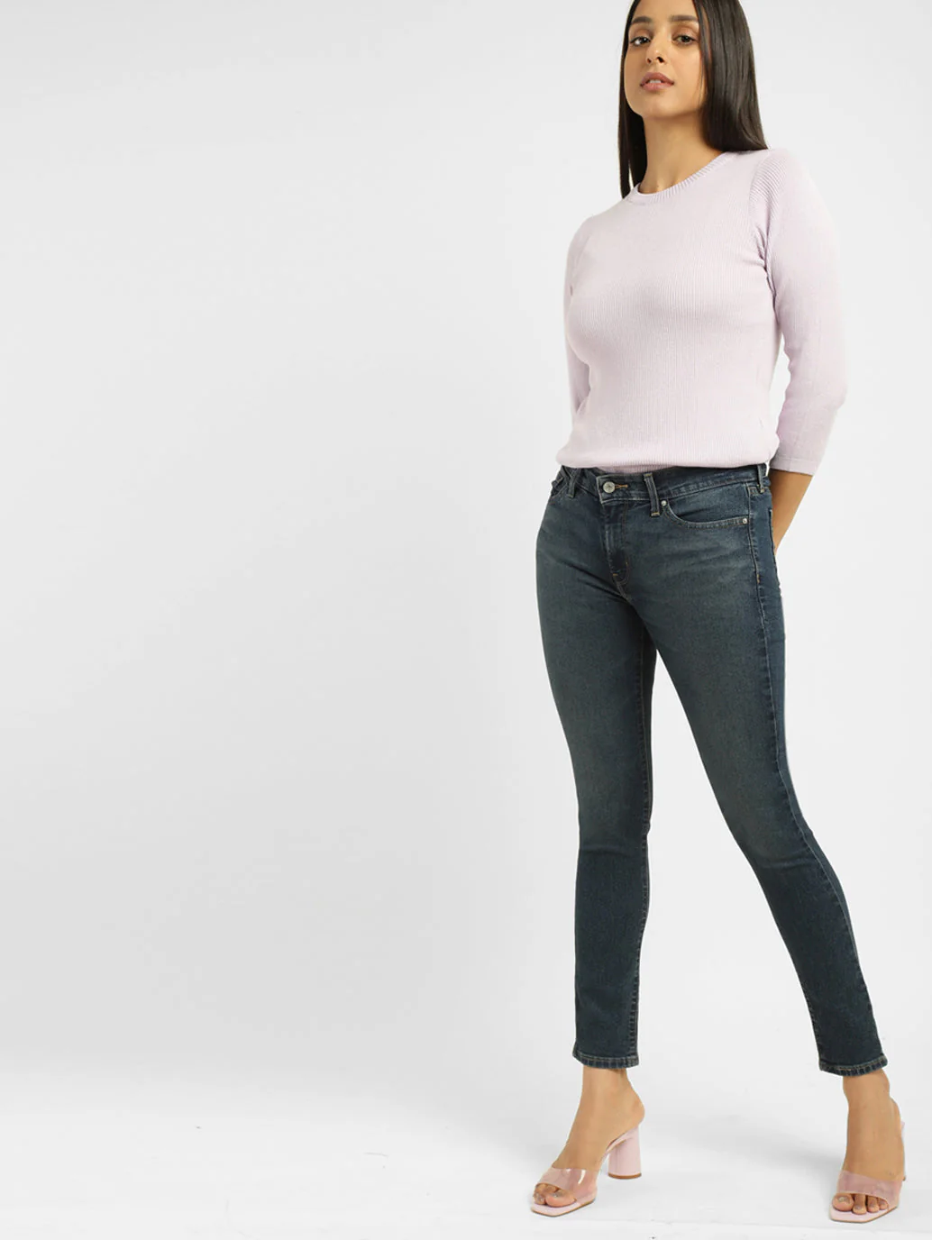Women's 711 Blue Skinny Fit Mid Rise Jeans - Image 2