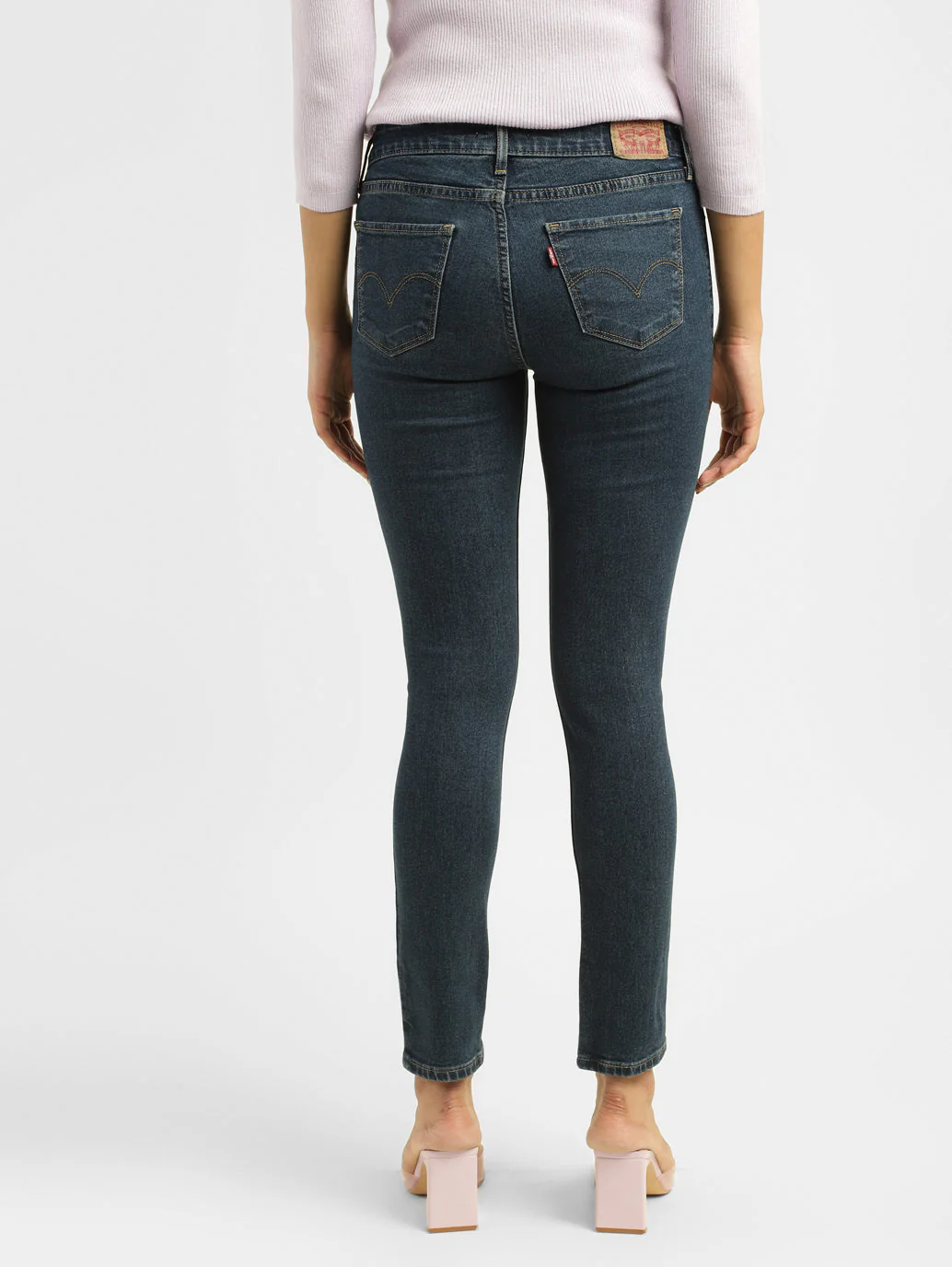 Women's 711 Blue Skinny Fit Mid Rise Jeans - Image 3