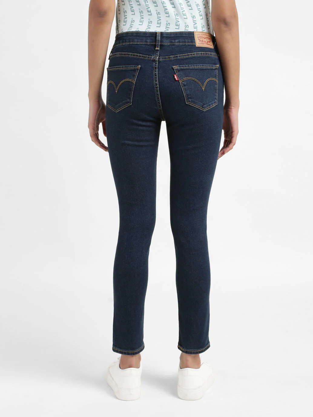 Women's 711 Blue Skinny Fit Mid Rise Jeans - Image 5