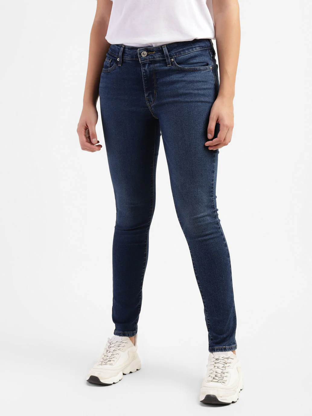 Women's 711 Blue Skinny Fit Mid Rise Jeans - Image 2
