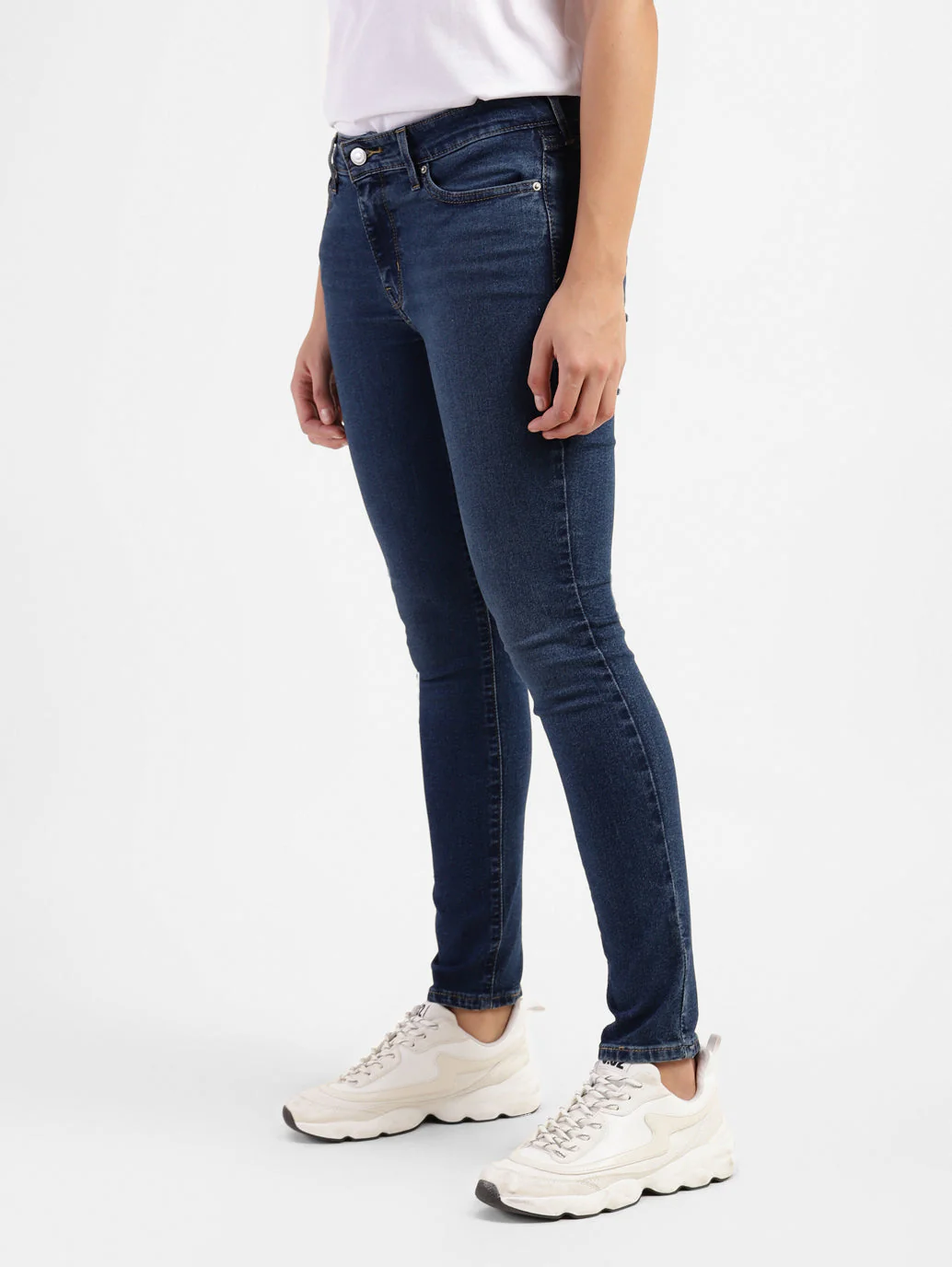 Women's 711 Blue Skinny Fit Mid Rise Jeans - Image 4