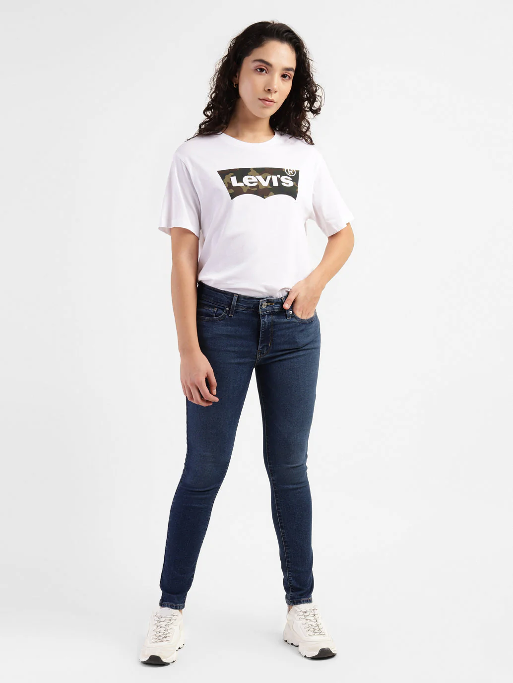 Women's 711 Blue Skinny Fit Mid Rise Jeans - Image 5