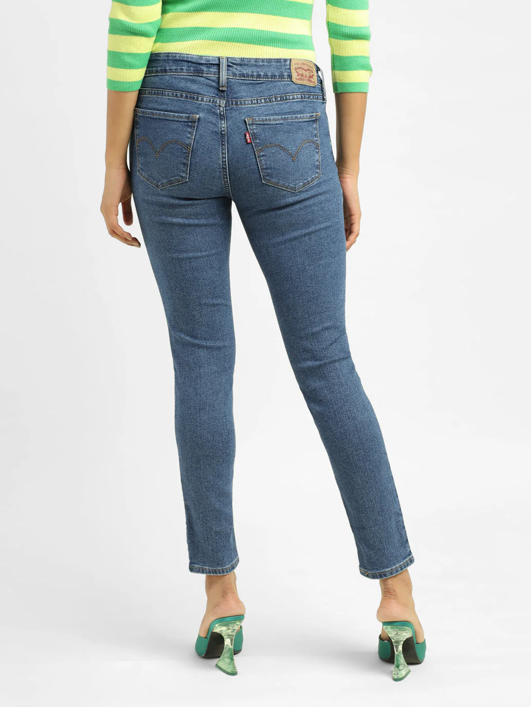 Women's 711 Blue Skinny Fit Mid Rise Jeans - Image 2