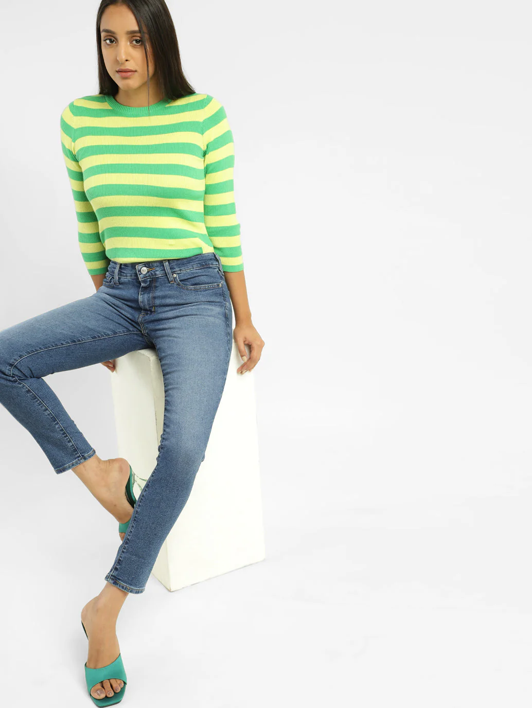 Women's 711 Blue Skinny Fit Mid Rise Jeans - Image 6
