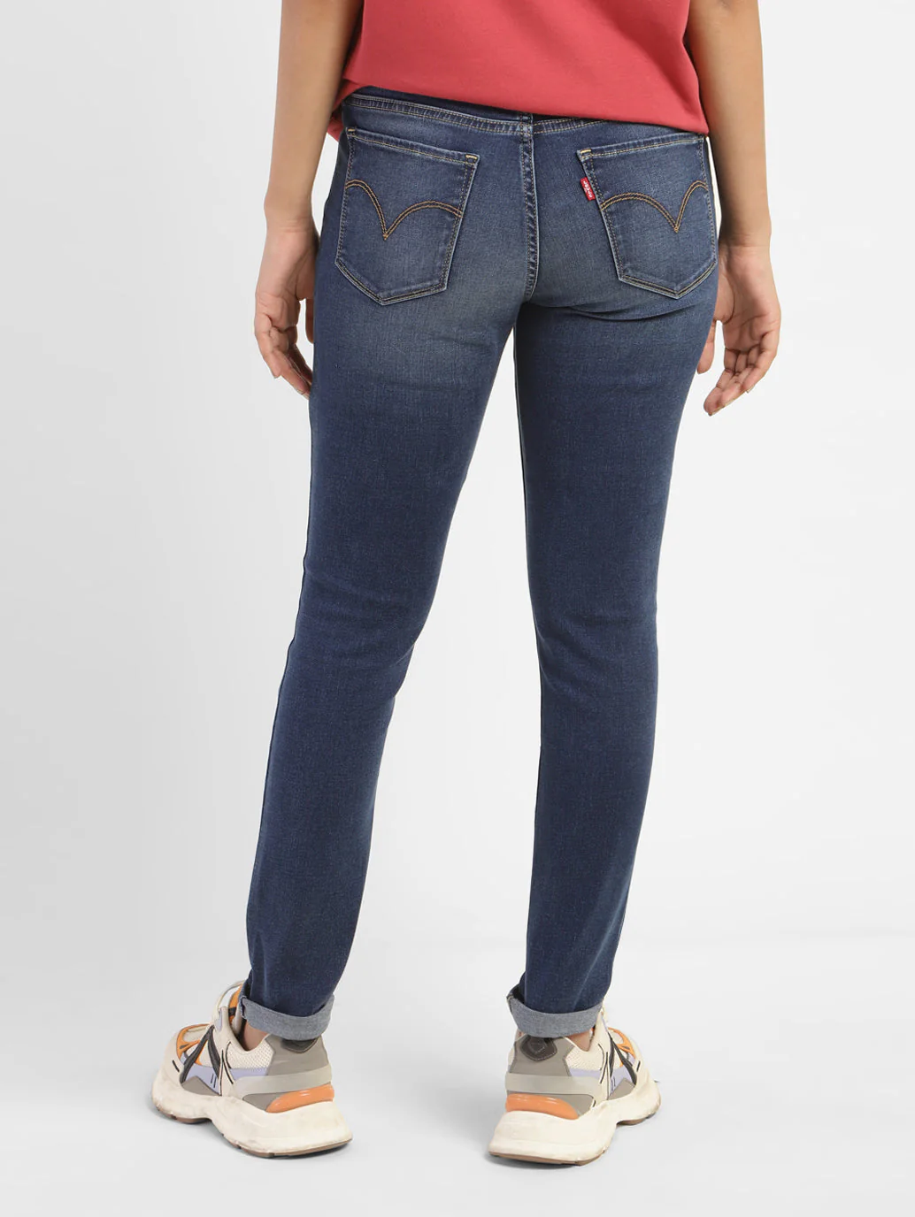 Women's 711 Blue Skinny Fit Mid Rise Jeans - Image 3