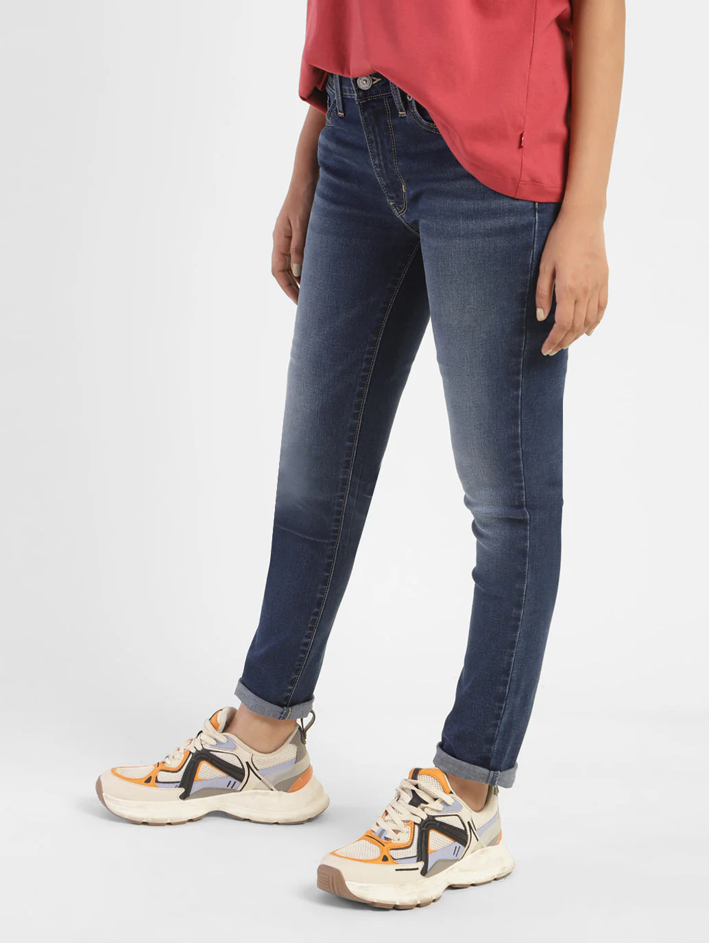 Women's 711 Blue Skinny Fit Mid Rise Jeans - Image 4