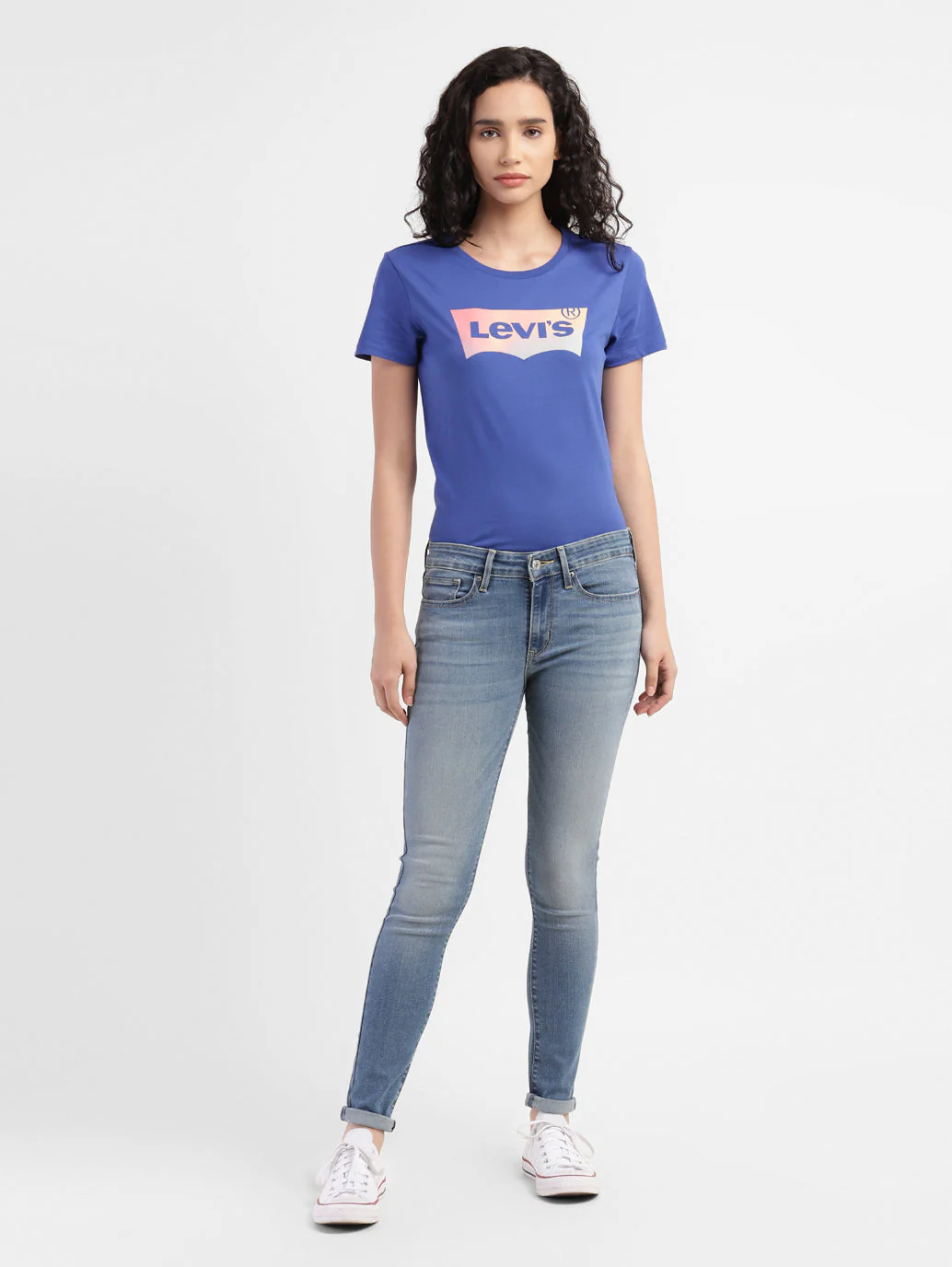 Women's 711 Blue Skinny Fit Mid Rise Jeans - Image 5