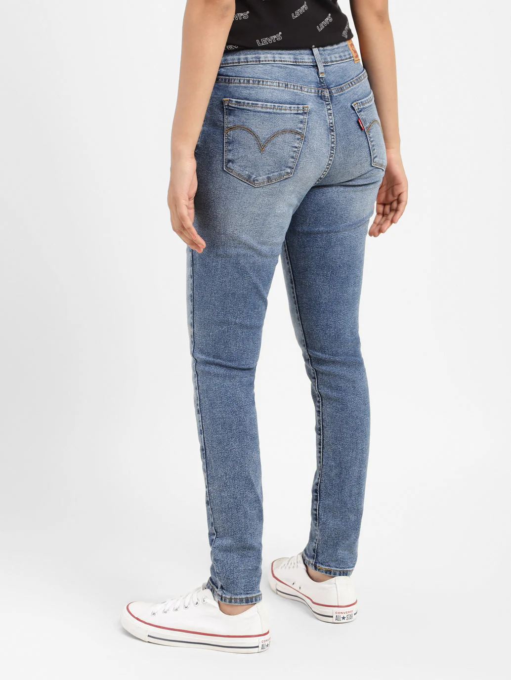 Women's 711 Blue Skinny Fit Mid Rise Jeans - Image 5