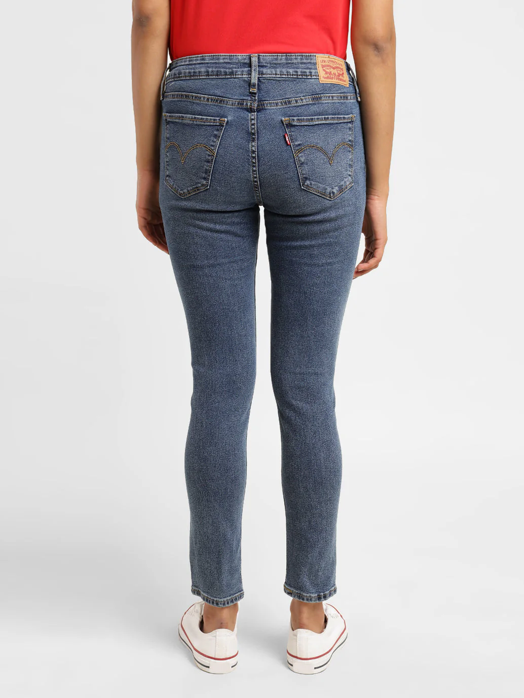 Women's 711 Blue Skinny Fit Mid Rise Jeans - Image 3