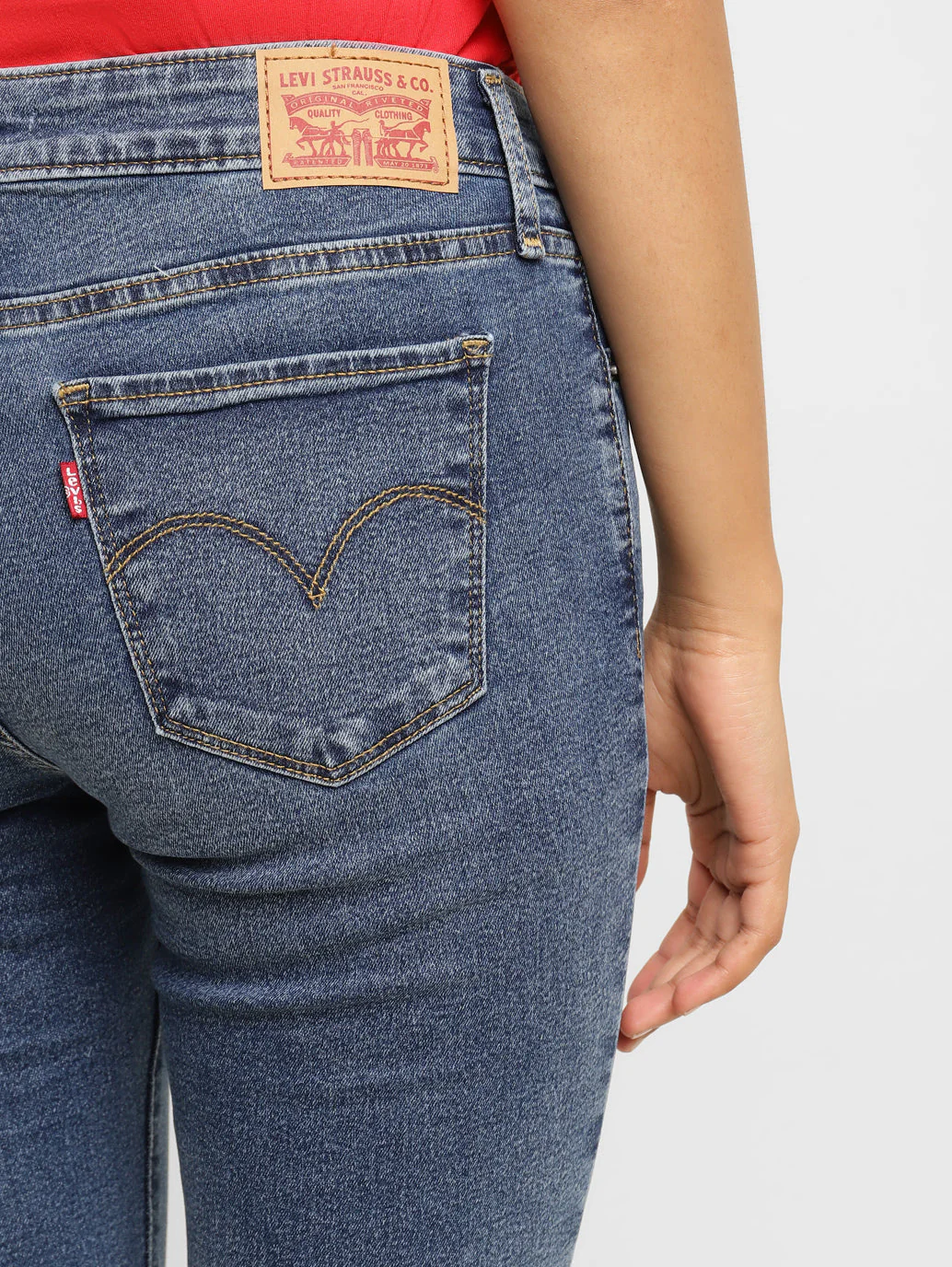 Women's 711 Blue Skinny Fit Mid Rise Jeans - Image 9