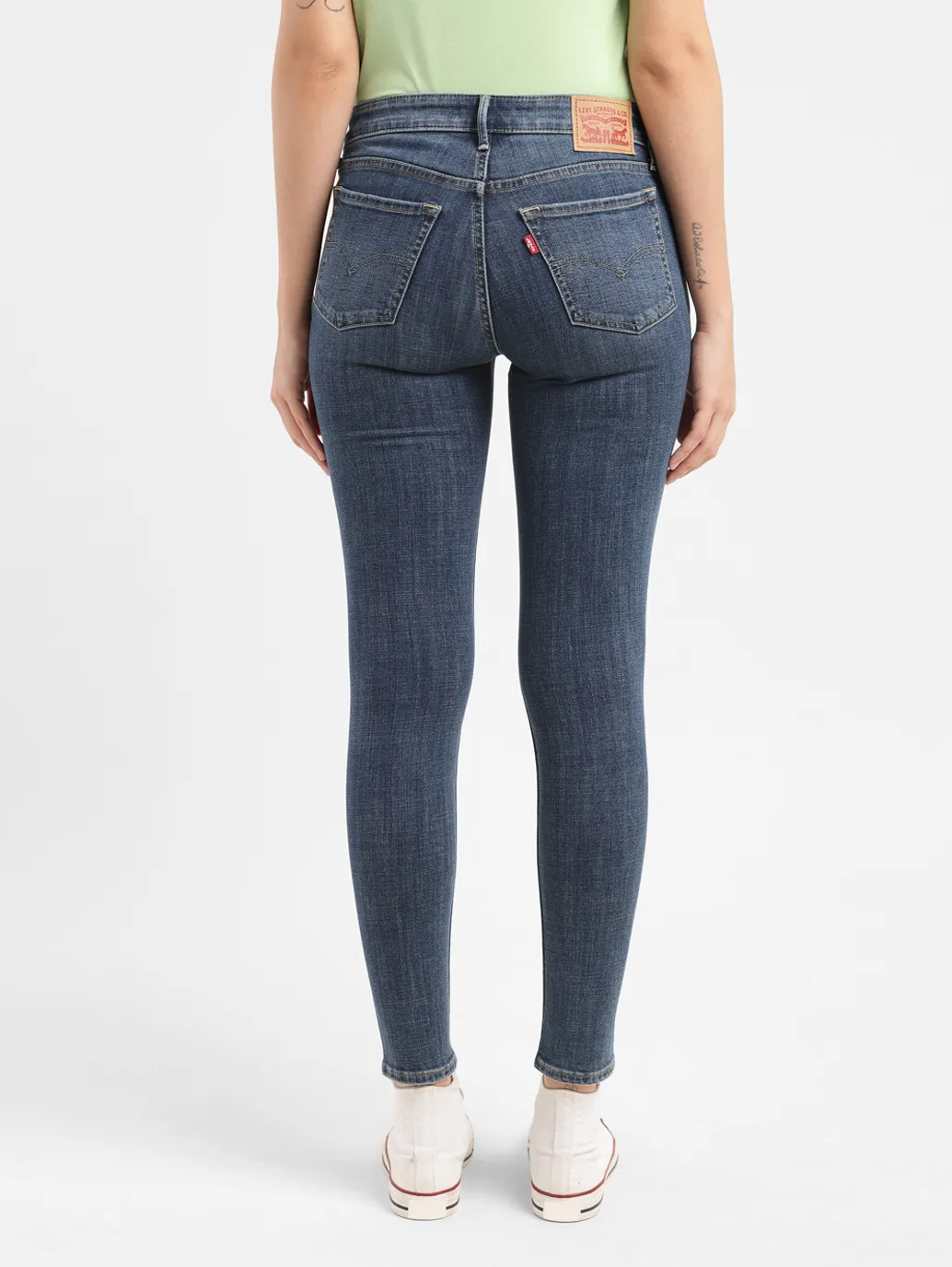 Women's 711 Blue Skinny Fit Mid Rise Jeans - Image 3