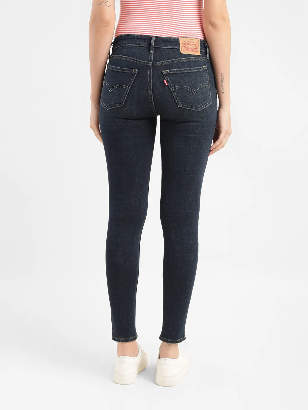 Women's 711 Blue Skinny Fit Mid Rise Jeans - Image 3