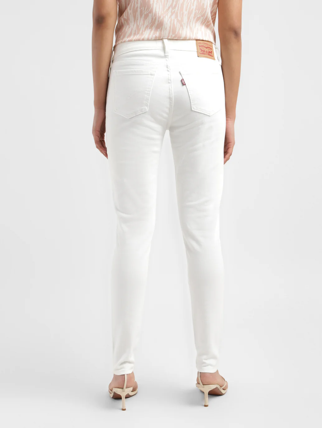 Women's 711 White Skinny Fit Mid Rise Jeans - Image 3