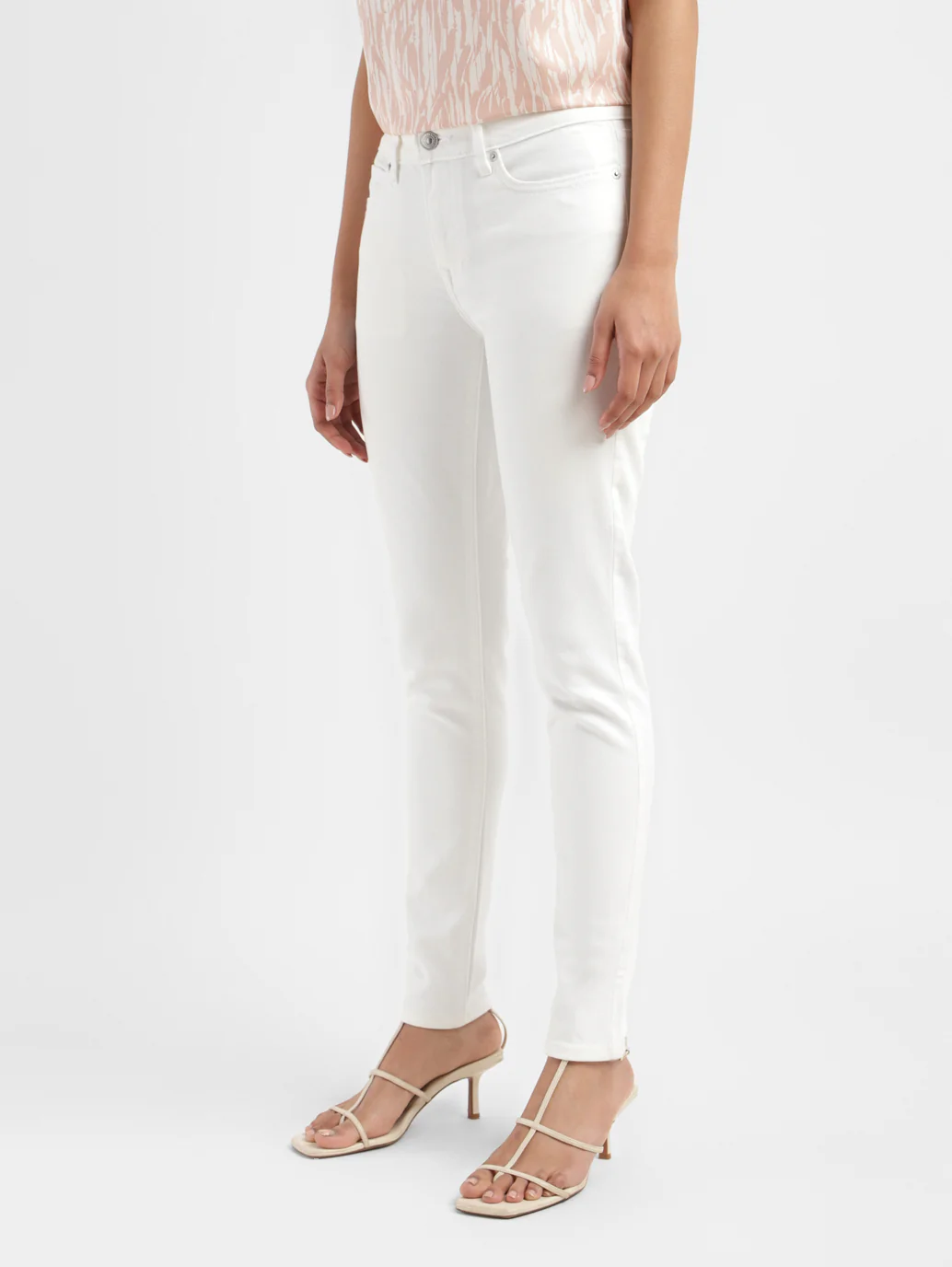 Women's 711 White Skinny Fit Mid Rise Jeans - Image 4