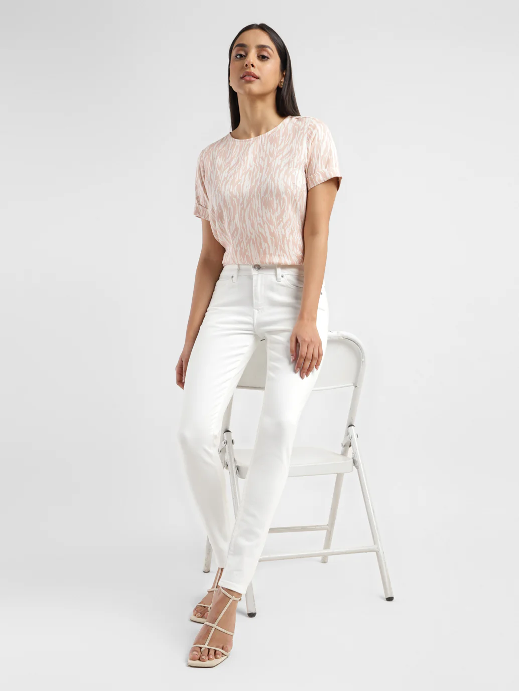 Women's 711 White Skinny Fit Mid Rise Jeans - Image 7