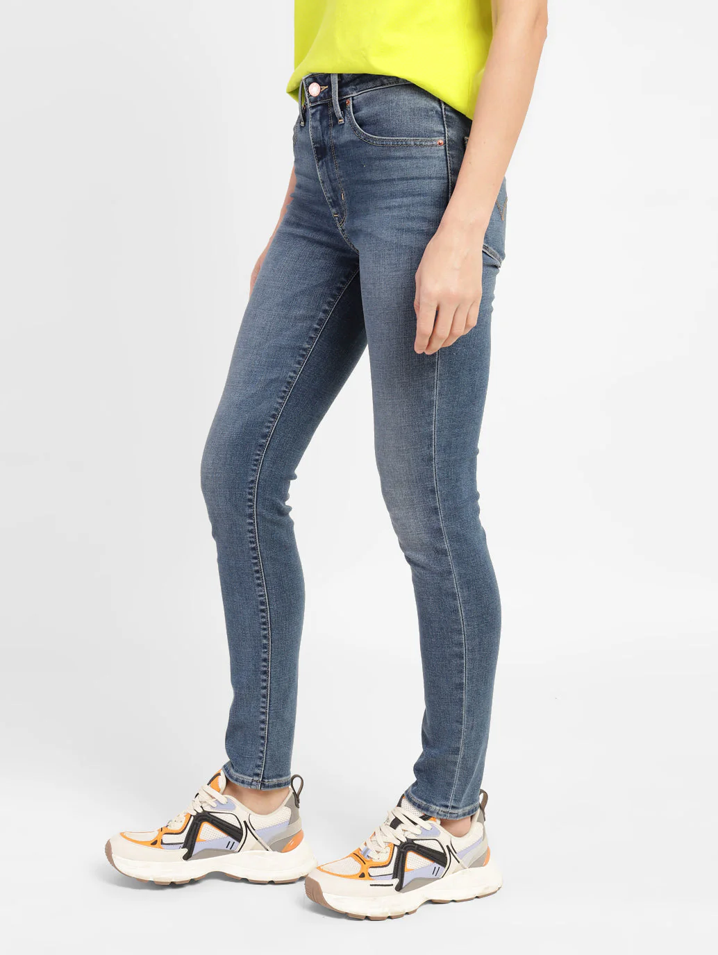 Women's 721 Blue Skinny Fit High Rise Jeans - Image 5