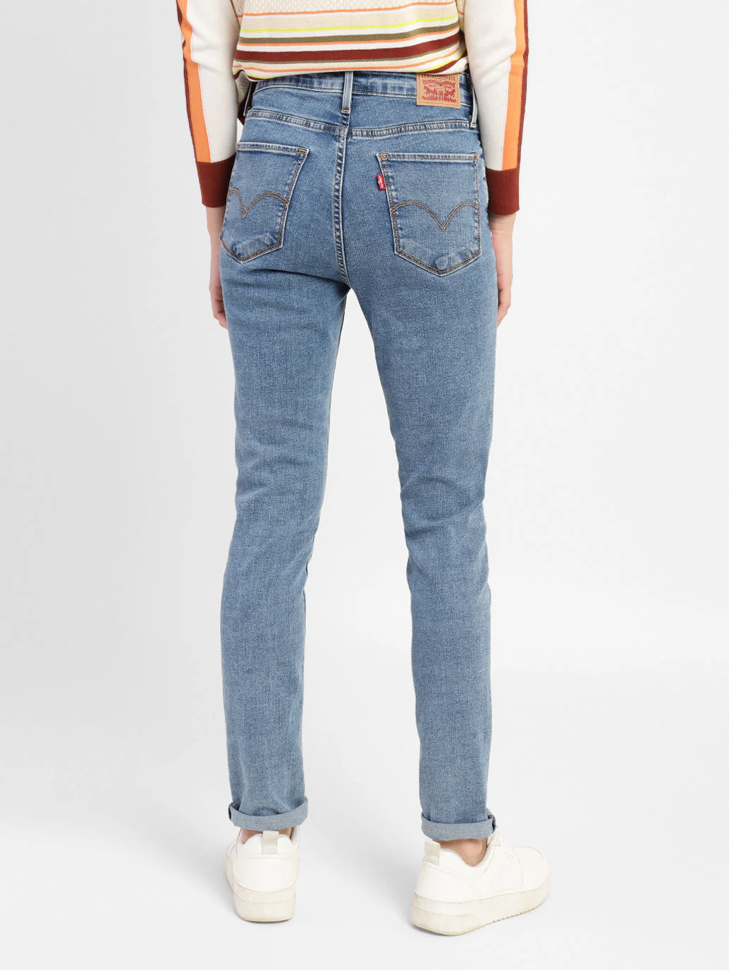 Women's 721 Blue Skinny Fit High Rise Jeans - Image 3