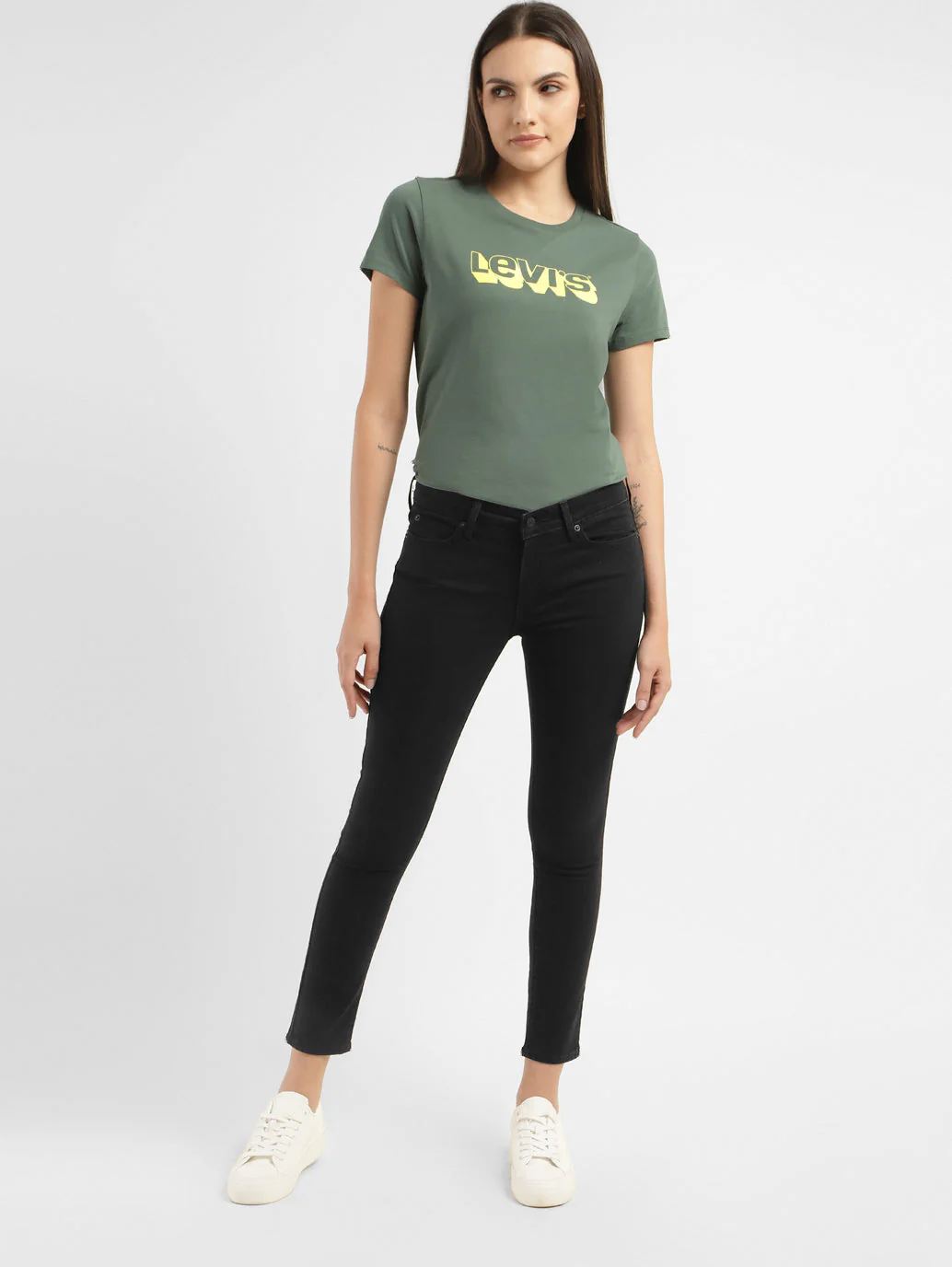 Women's 711 Black Skinny Fit Mid Rise Jeans - Image 2