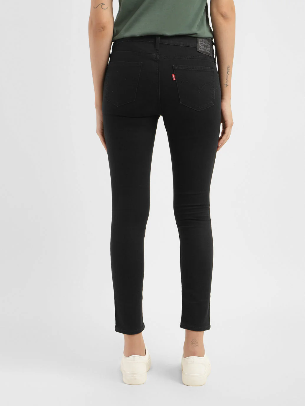 Women's 711 Black Skinny Fit Mid Rise Jeans - Image 3