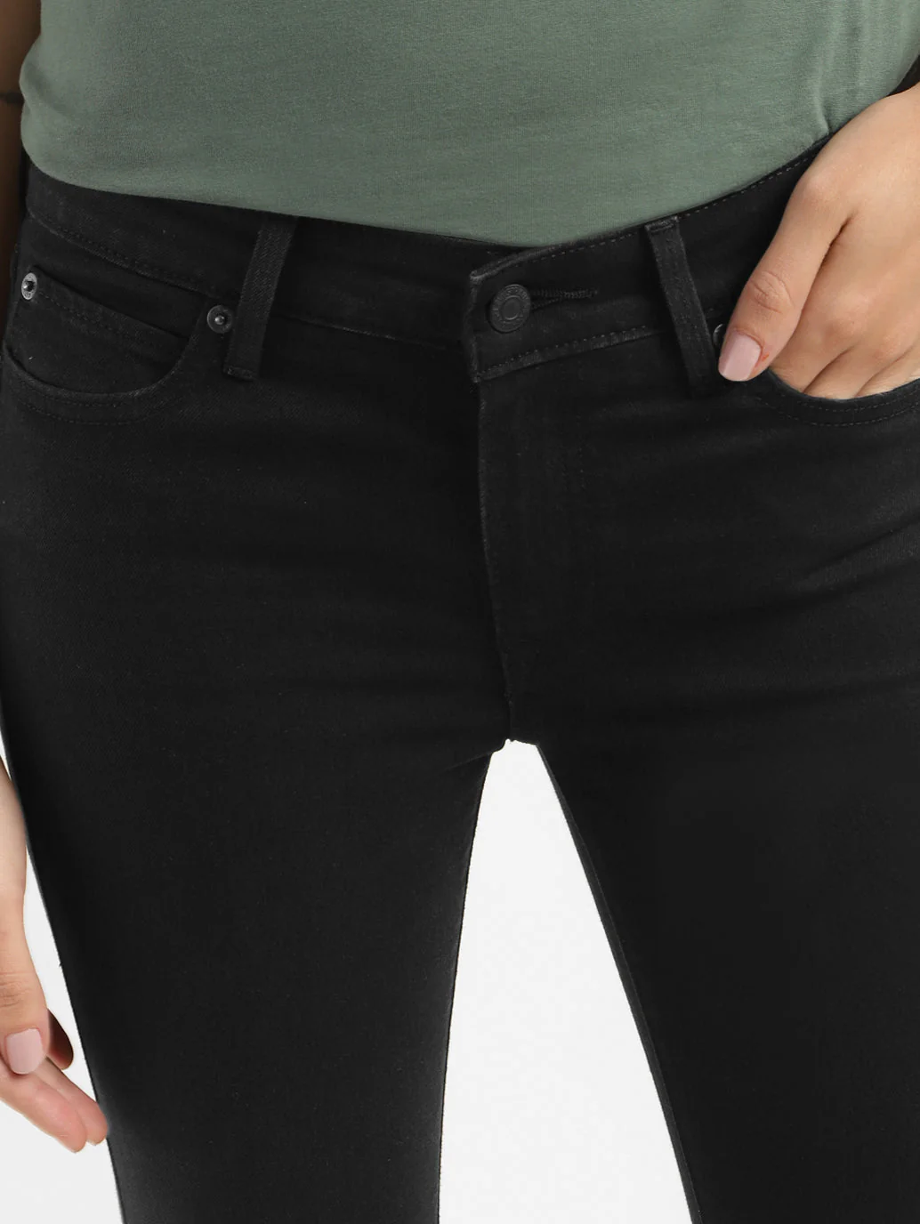 Women's 711 Black Skinny Fit Mid Rise Jeans - Image 5
