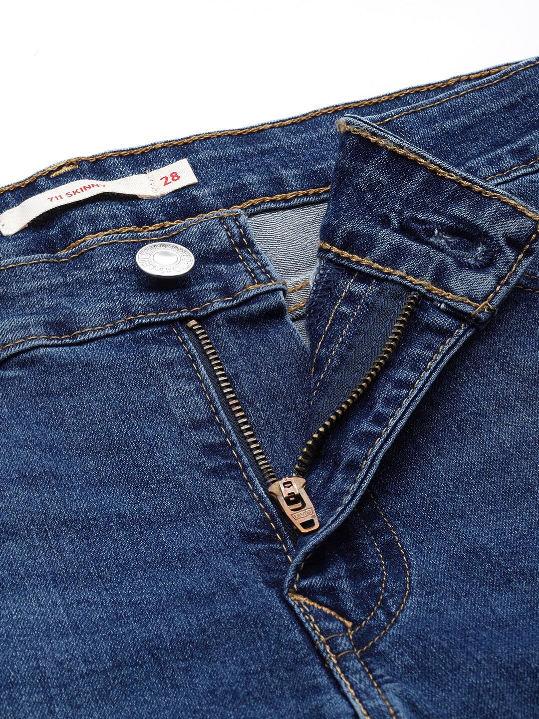 Women's 711 Blue Skinny Fit Mid Rise Jeans - Image 5