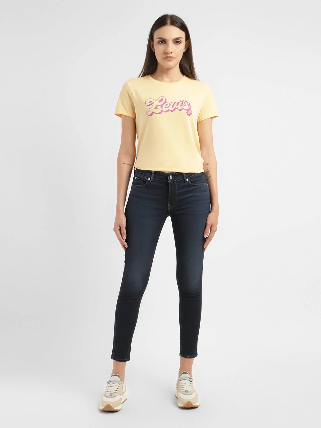 Women's 711 Blue Skinny Fit Mid Rise Jeans - Image 2