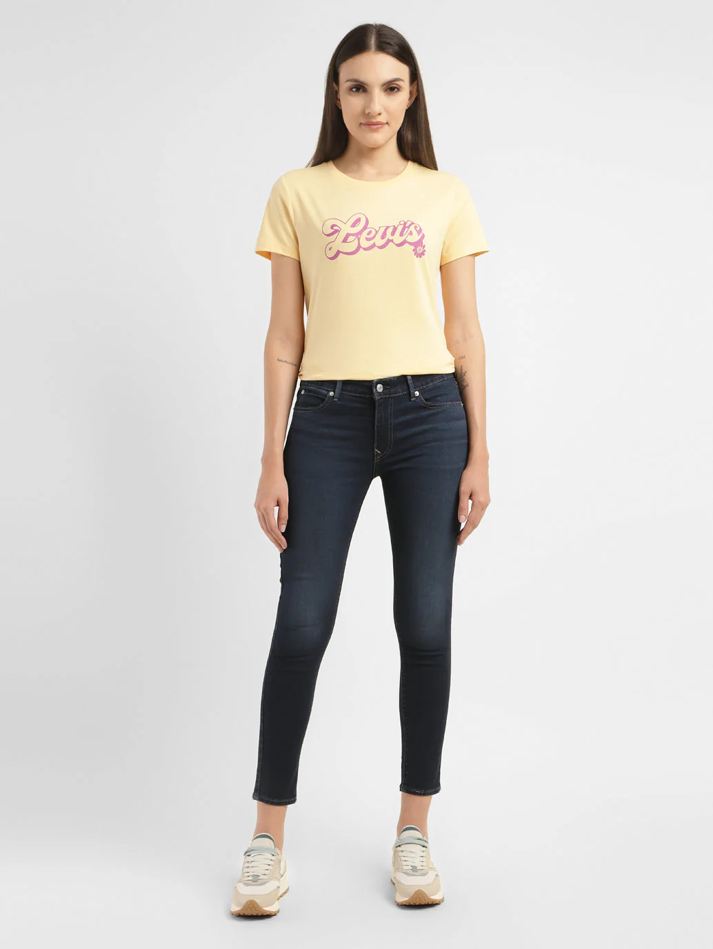 Women's 711 Blue Skinny Fit Mid Rise Jeans - Image 7