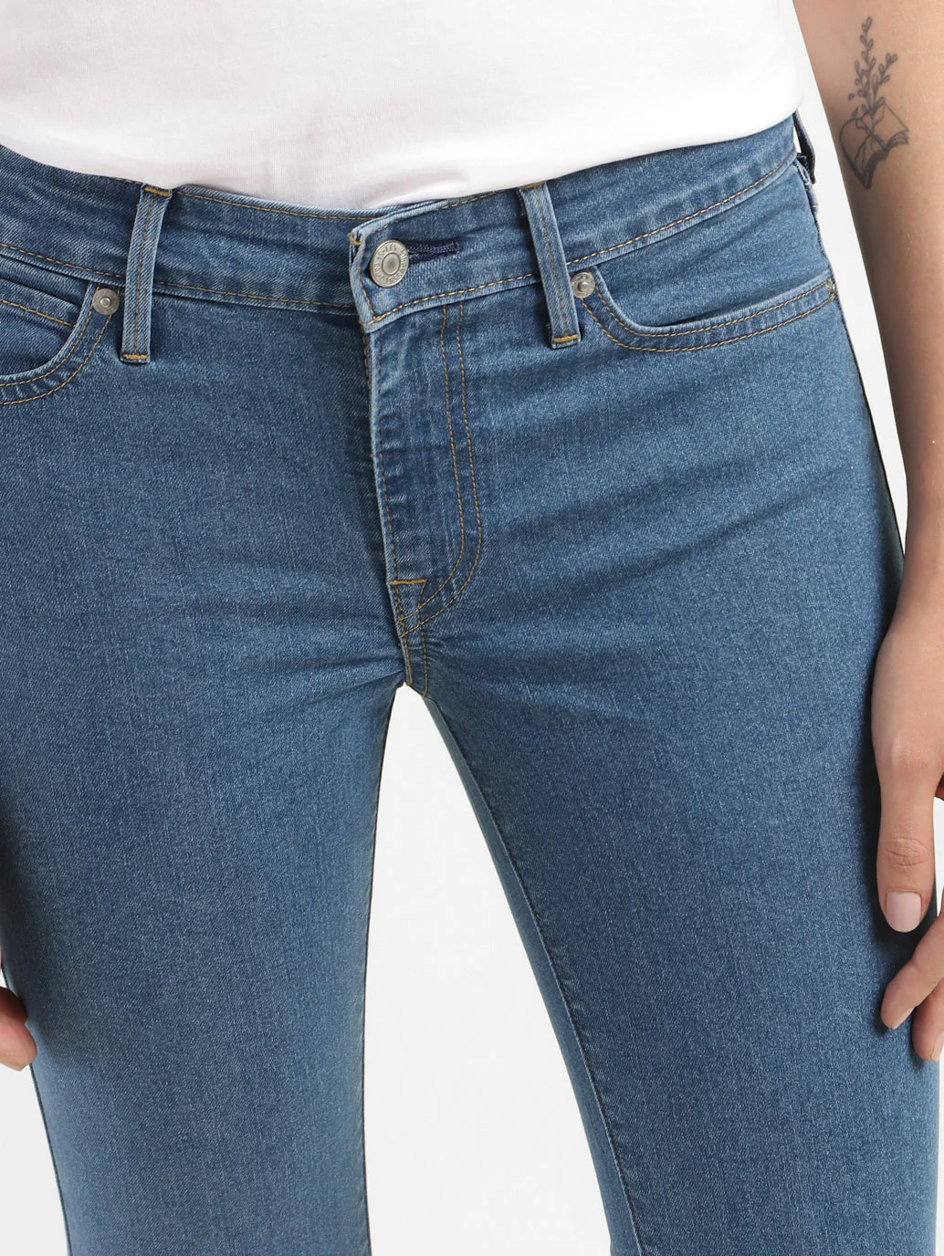 Women's 711 Blue Skinny Fit Mid Rise Jeans - Image 5