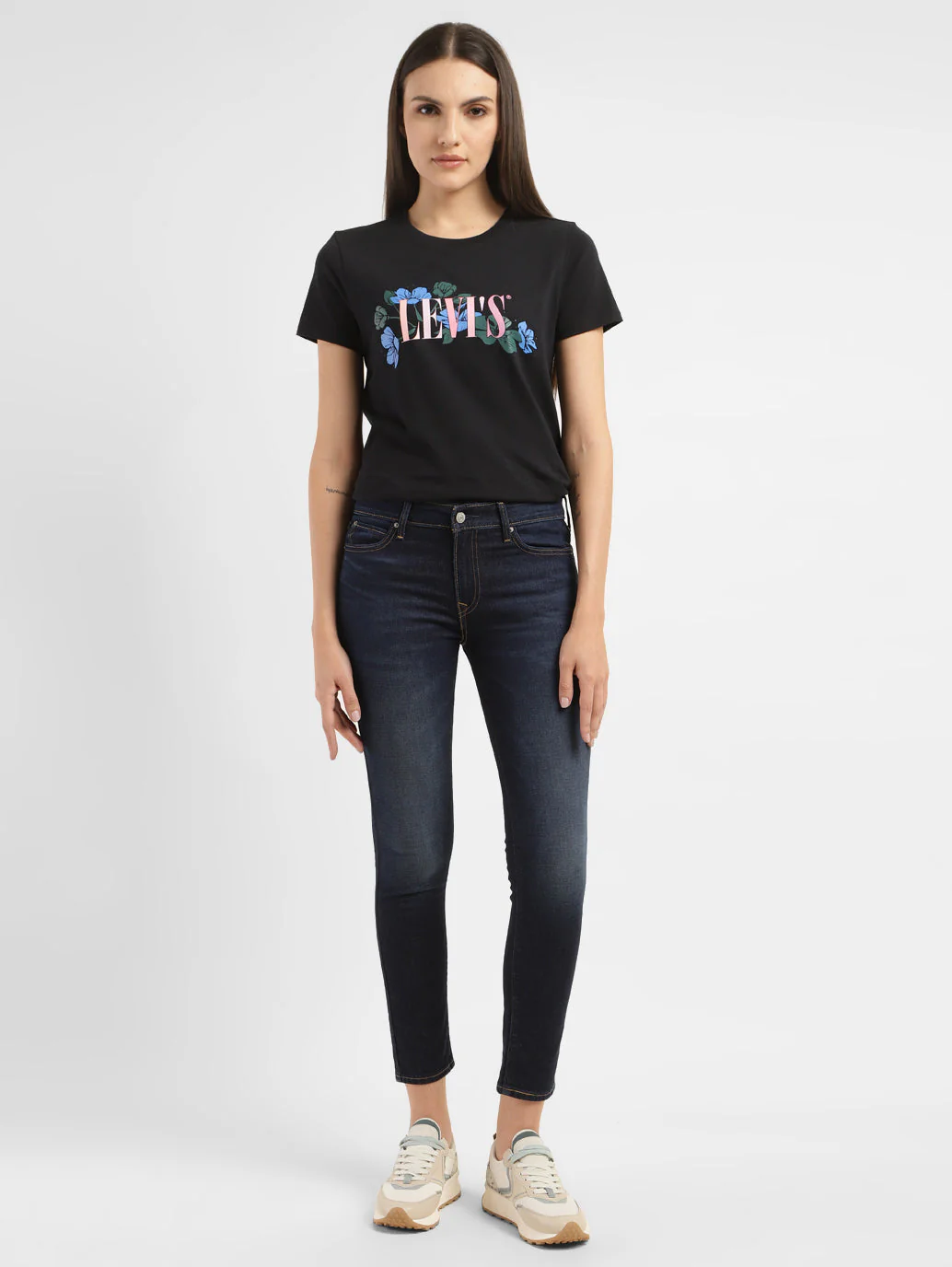 Women's 711 Blue Skinny Fit Mid Rise Jeans - Image 2