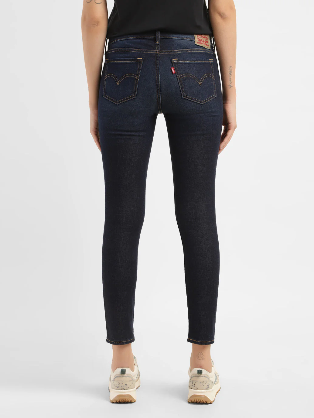 Women's 711 Blue Skinny Fit Mid Rise Jeans - Image 3