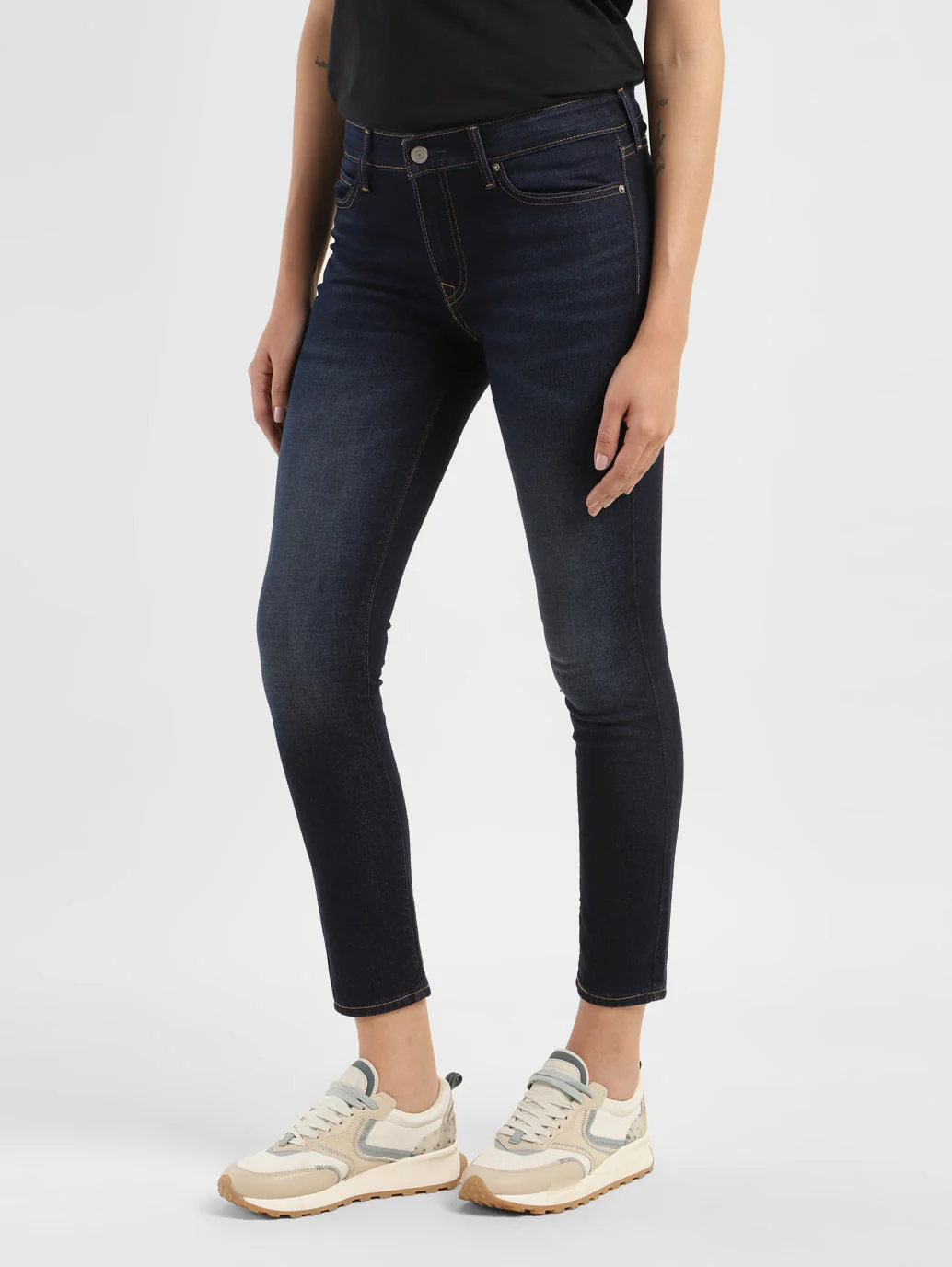 Women's 711 Blue Skinny Fit Mid Rise Jeans - Image 4