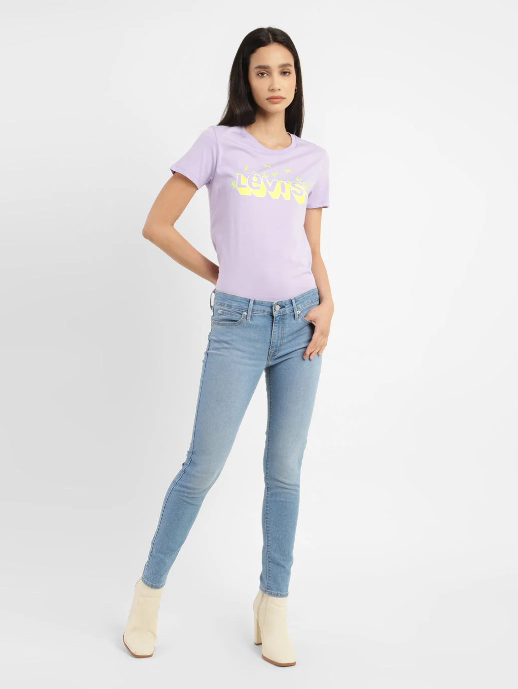 Women's 711 Blue Skinny Fit Mid Rise Jeans - Image 2