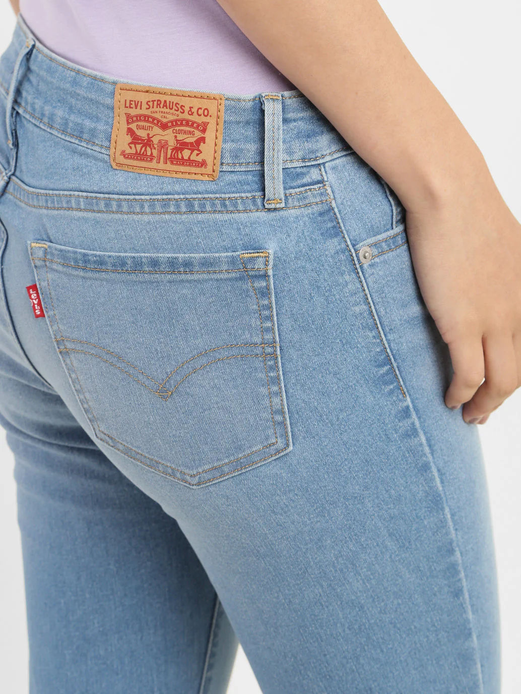 Women's 711 Blue Skinny Fit Mid Rise Jeans - Image 6