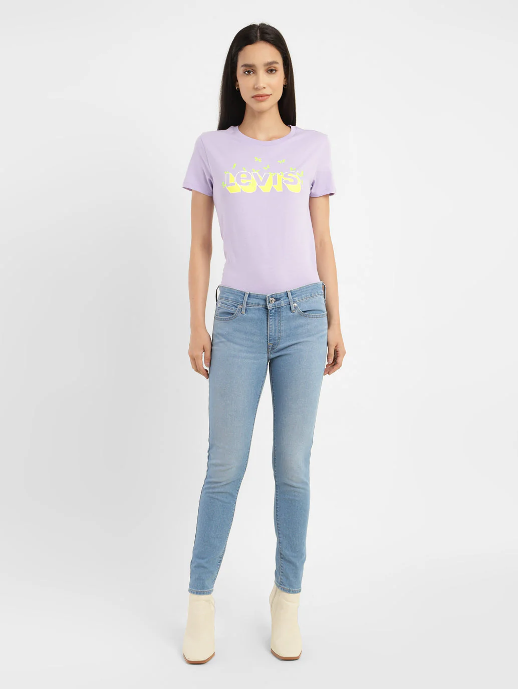 Women's 711 Blue Skinny Fit Mid Rise Jeans - Image 7