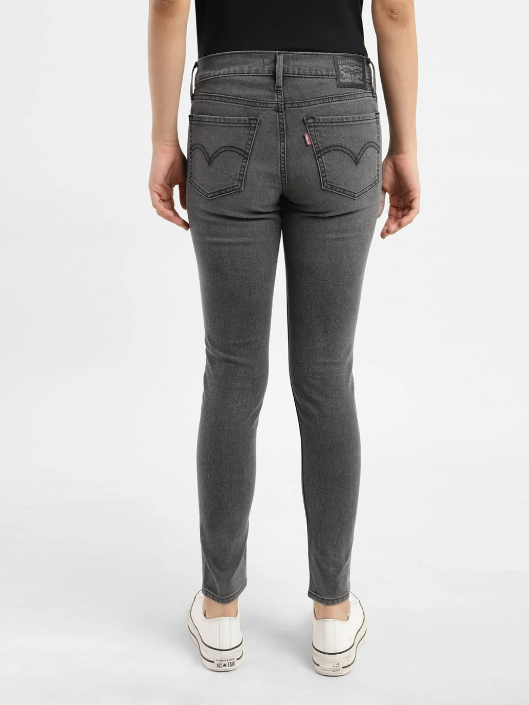 Women's 711 Black Skinny Fit Mid Rise Jeans - Image 3