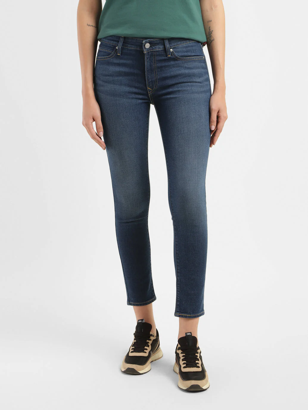 Women's 711 Blue Skinny Fit Mid Rise Jeans