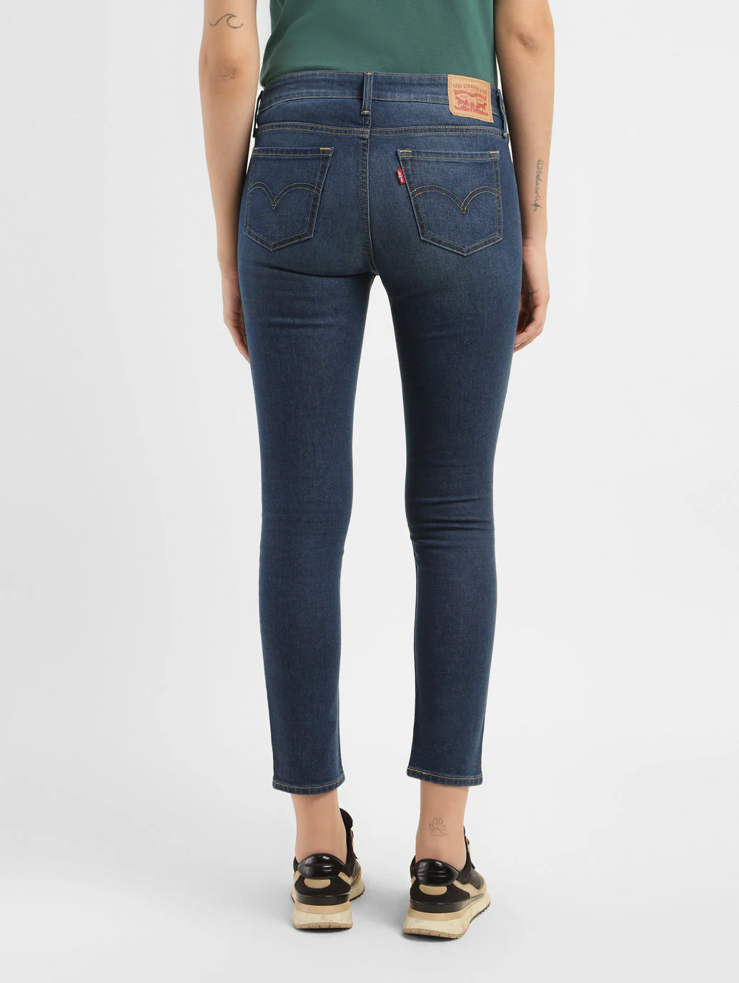 Women's 711 Blue Skinny Fit Mid Rise Jeans - Image 3