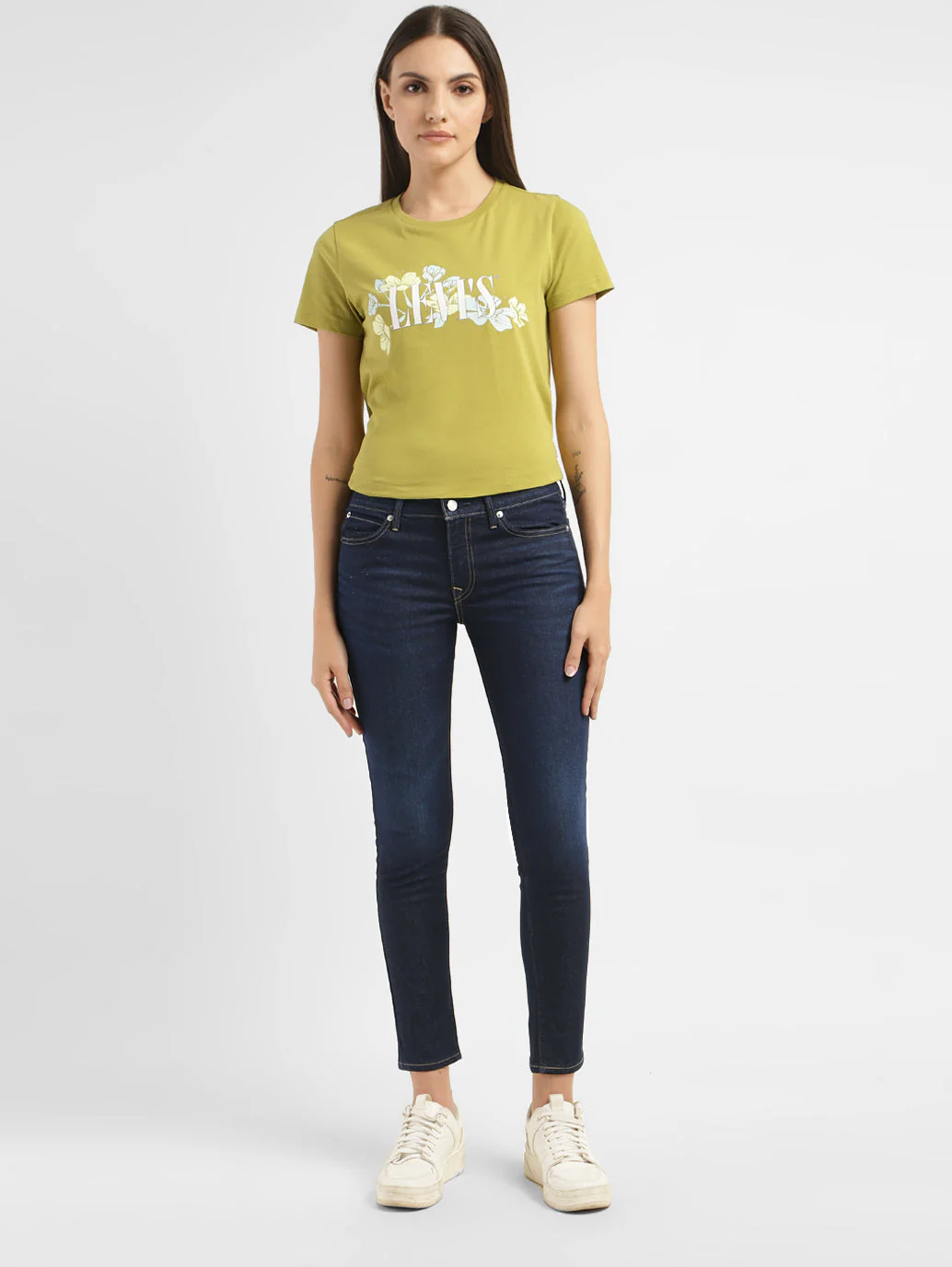 Women's 711 Blue Skinny Fit Mid Rise Jeans - Image 2