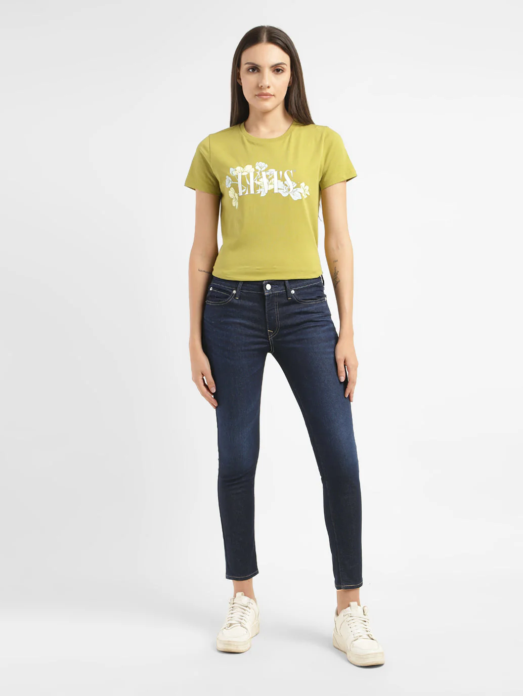 Women's 711 Blue Skinny Fit Mid Rise Jeans - Image 7