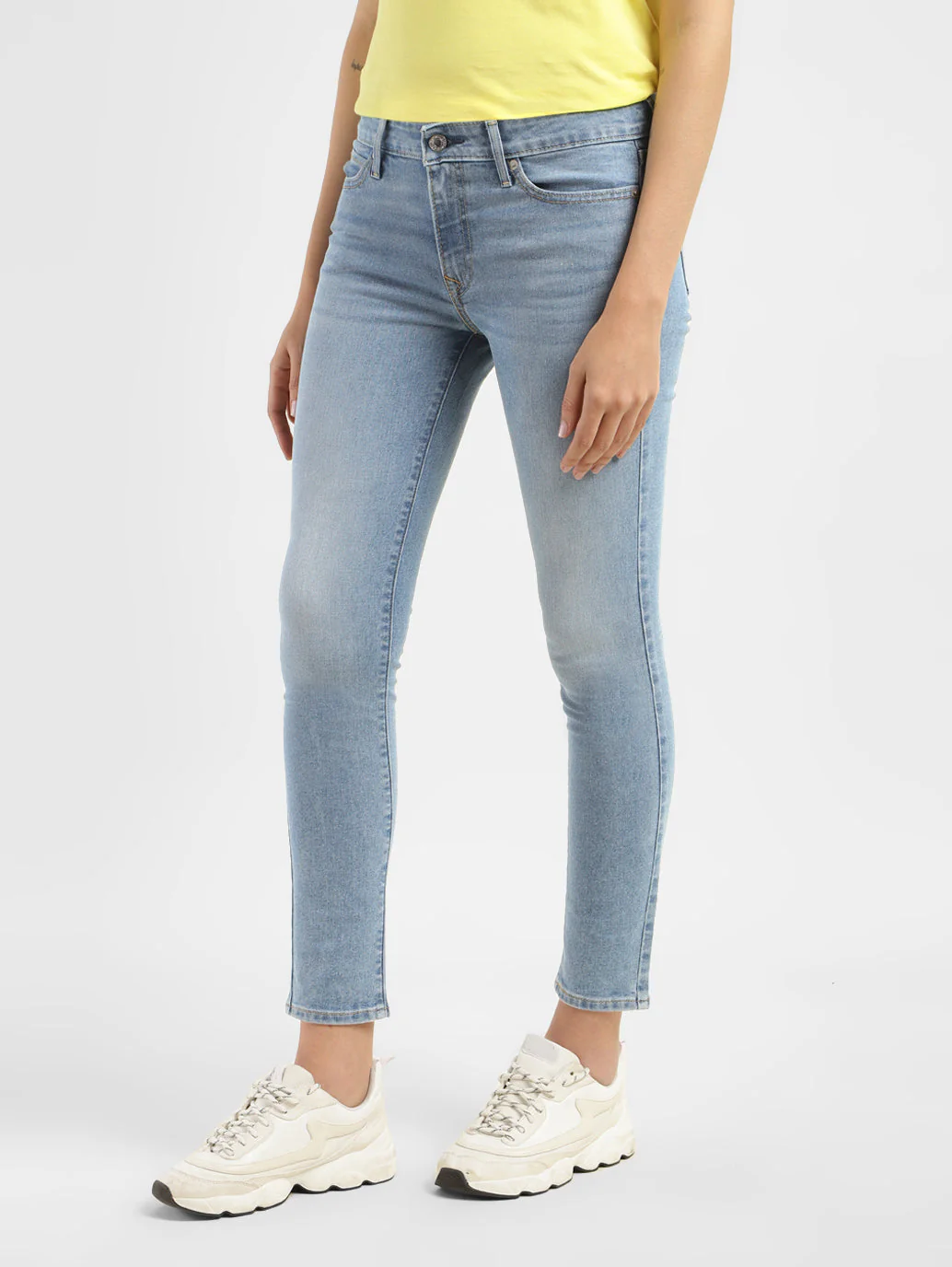 Women's 711 Blue Skinny Fit Mid Rise Jeans - Image 4