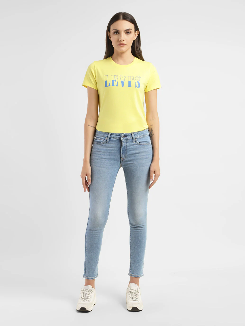 Women's 711 Blue Skinny Fit Mid Rise Jeans - Image 7
