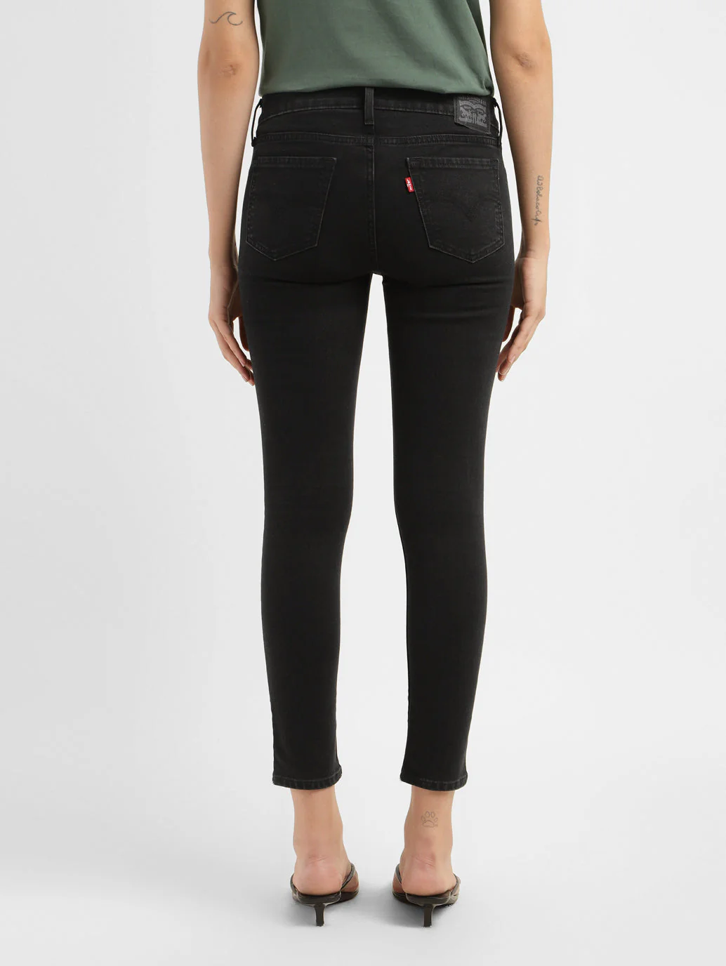 Women's 711 Black Skinny Fit Mid Rise Jeans - Image 3