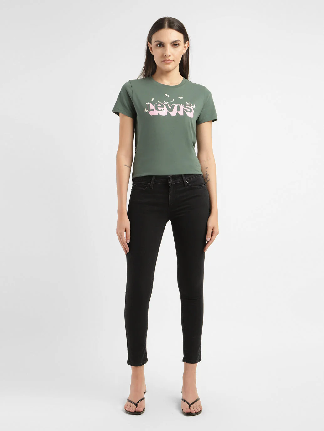 Women's 711 Black Skinny Fit Mid Rise Jeans - Image 7