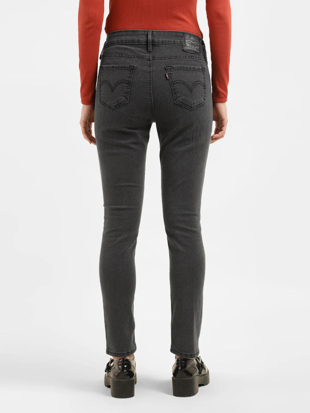 Women's 711 Black Skinny Fit Mid Rise Jeans - Image 3