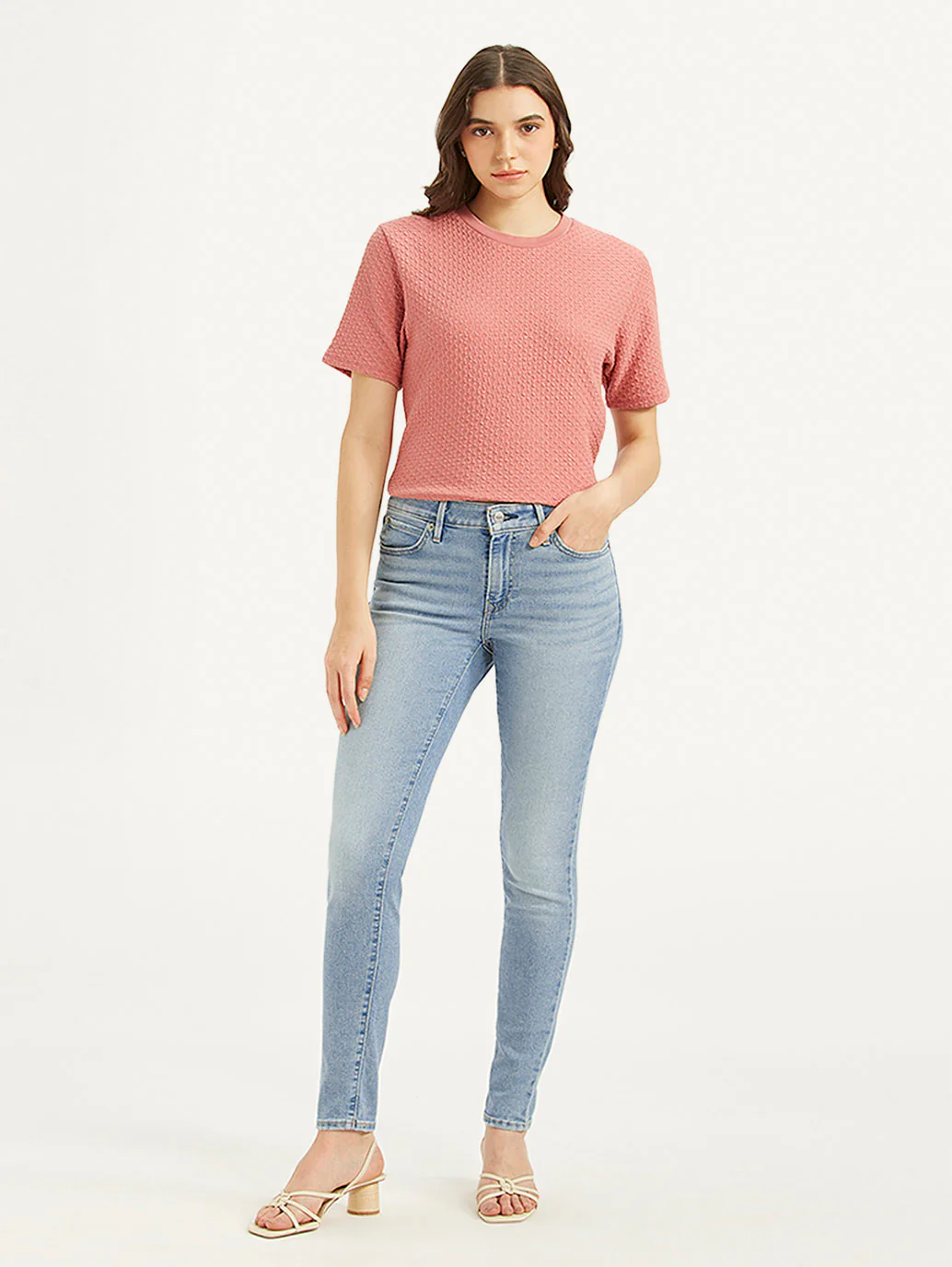 Women's 711 Blue Skinny Fit Mid Rise Jeans - Image 2
