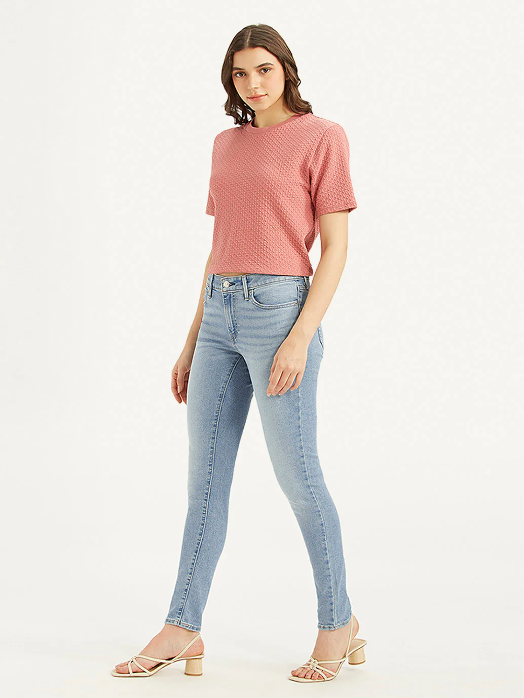 Women's 711 Blue Skinny Fit Mid Rise Jeans - Image 5