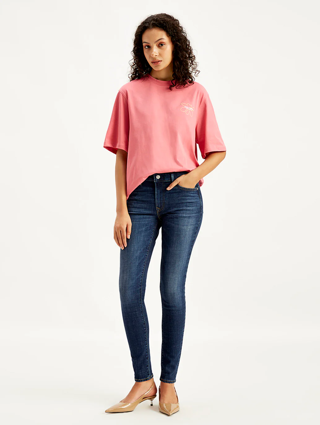 Women's 711 Navy Blue Skinny Fit Mid Rise Jeans - Image 2
