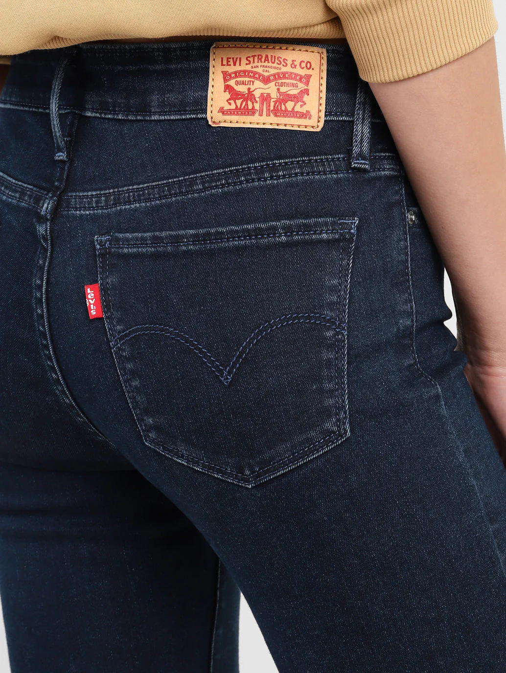 Women's 712 Blue Straight Fit Mid Rise Jeans - Image 5