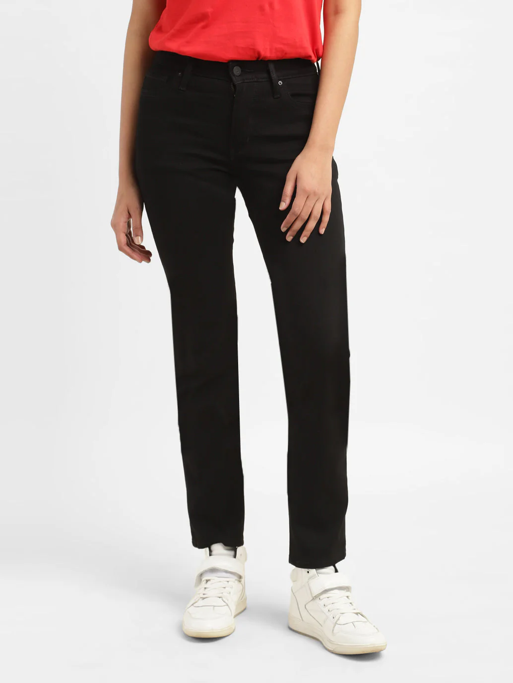 Women's 712 Blue Straight Fit Mid Rise Jeans - Image 2